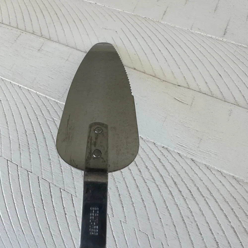 Vintage Cheese Spatula Knife Spreader Stainless‎ Steel Made in USA Veggie Design